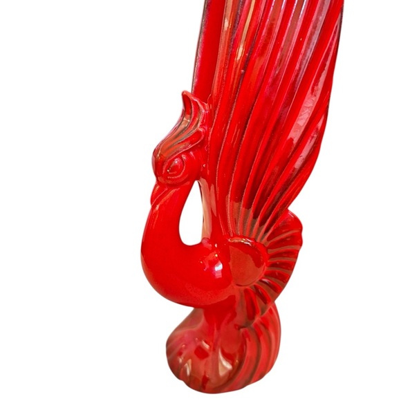 California Pottery Blackened Red Phoenix Sculpture - Picture 4 of 11
